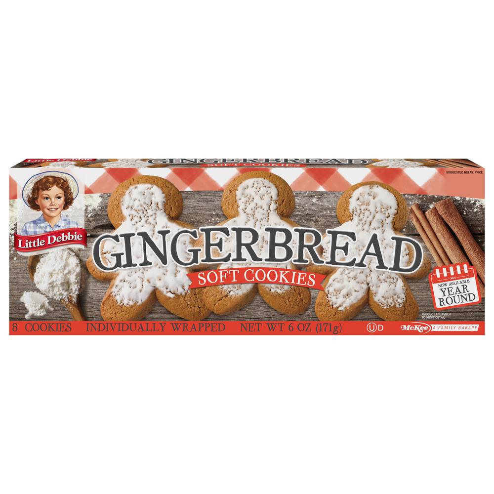 Little Debbie Christmas Gingerbread Soft Cookies (6 oz)