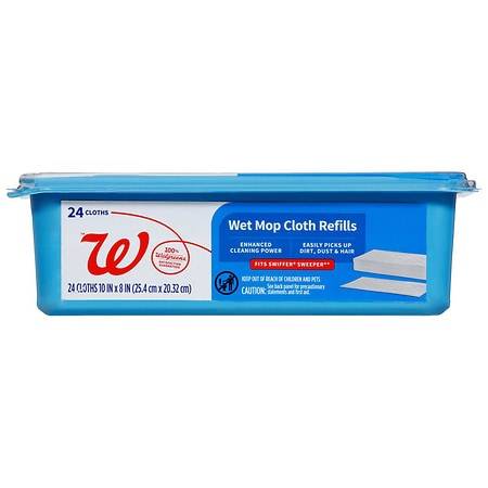 Walgreens Wet Mop Cloth Refills, 10 in x 8 in (24 ct)