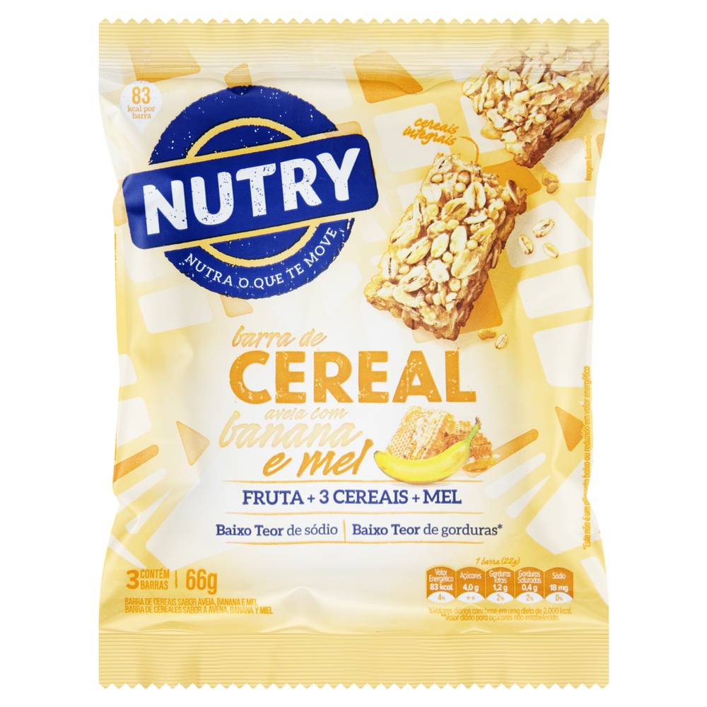 Nutry · Barra de cereal sabor aveia, banana e mel (3 un)