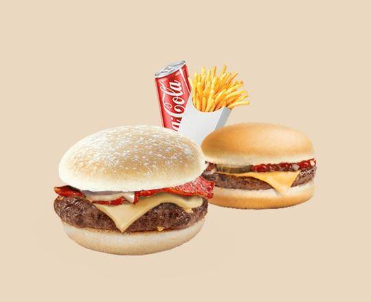🍔🍔 DB8 - 1 Pepper Beef + 1 Cheeseburger ou 1 Doublecheese