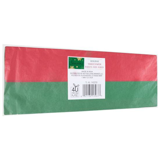 Signature Select Red & Green Tissue Paper (8 ct)