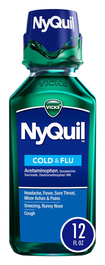 Vicks Cold & Flu Liquid Nighttime Relief Liquid (12 fl oz)