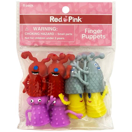 Red & Pink Valentine's Day Finger Puppets, 8 ct