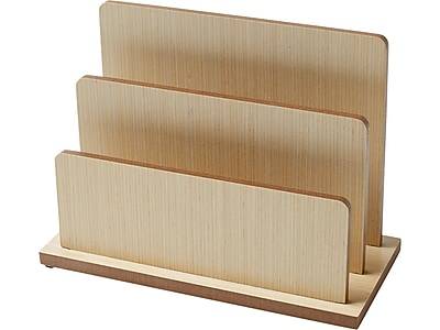 Martha Stewart 3-Compartment Wood Veneer File Sorter, Light Wood (MS109F)