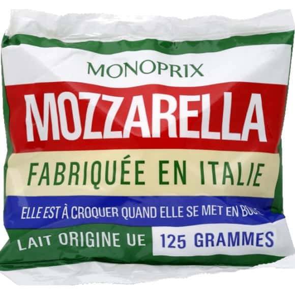 Monoprix Mozzarella Le Sachet De 125 G Net Égoutté