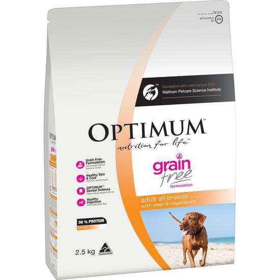 Optimum Grain Free With Beef & Vegetables Dry Dog Food 2.5kg