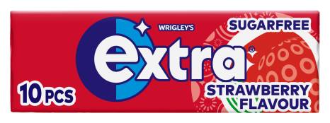 Wrigley's Strawberry, Extra Sugar Free Chewing Gums (10 pack)