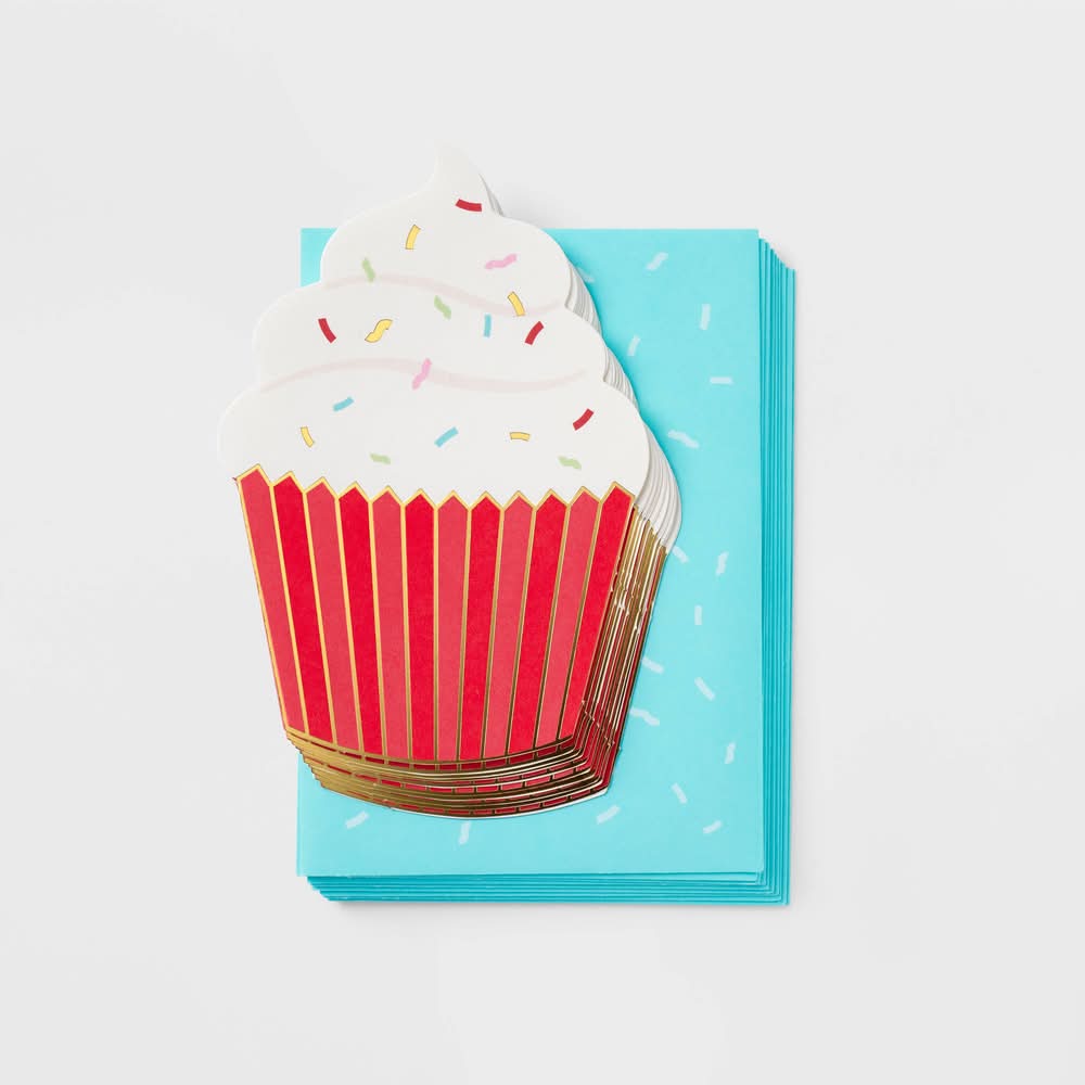 Spritz Cupcake Birthday Greeting Card Set, Assorted (10 ct)