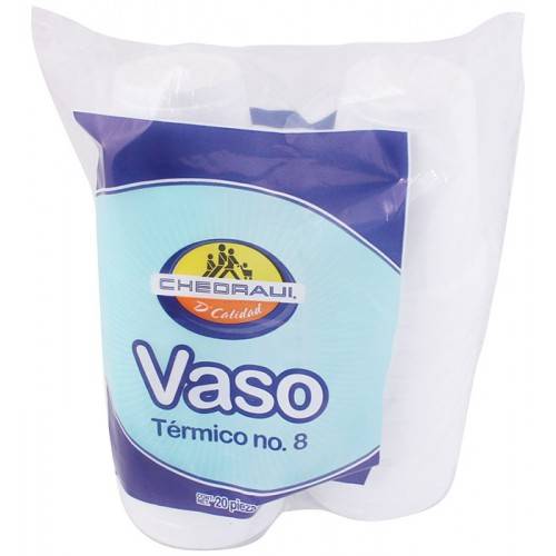 Chedraui · Vaso termico blanco chedraui 8oz 20pz (270,54 g)