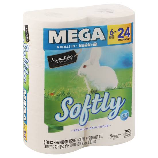Signature Select Softly Premium Bath Tissue (6 mega rolls)
