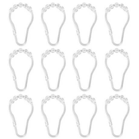 Mainstays Plastic Glide Shower Hooks (12 units)