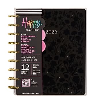 2026 Me & My Big Ideas Happy Planner 8.75 x 1.25 Calendar Year Weekly & Monthly Standard Planner, Plastic Cover (PM0015C002)