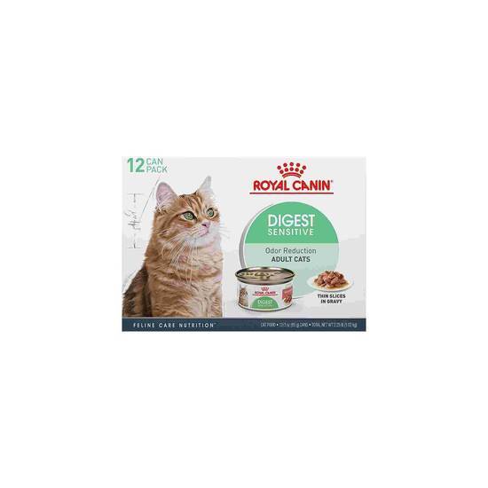 Royal Canin Feline Health Nutrition Digest Sensitive Thin Slices in Gravy Wet Cat Food Multipack, 3 Oz., Count Of 12