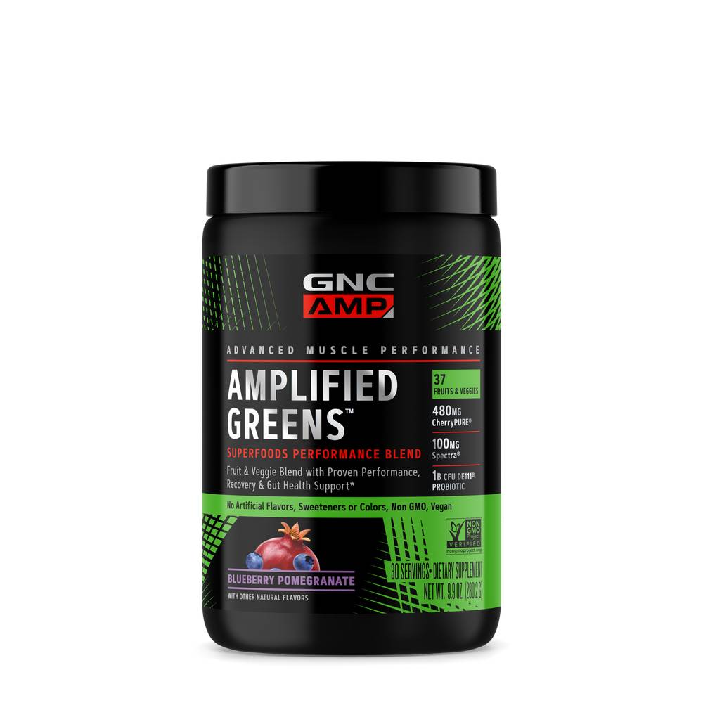 Gnc Amp Amplified Greens Superfoods Performance Blend (blueberry - pomegranate)