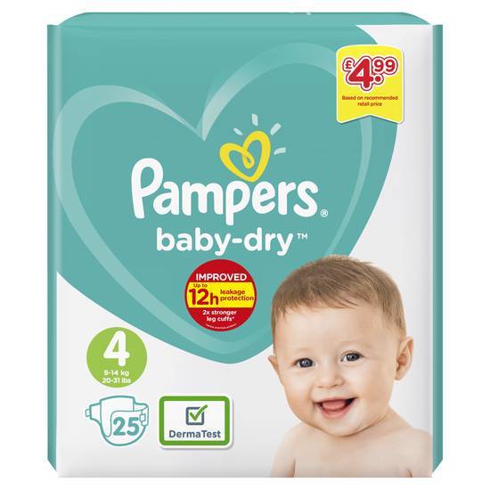 Pampers B/Drytaped S4  4 * 25 Pack