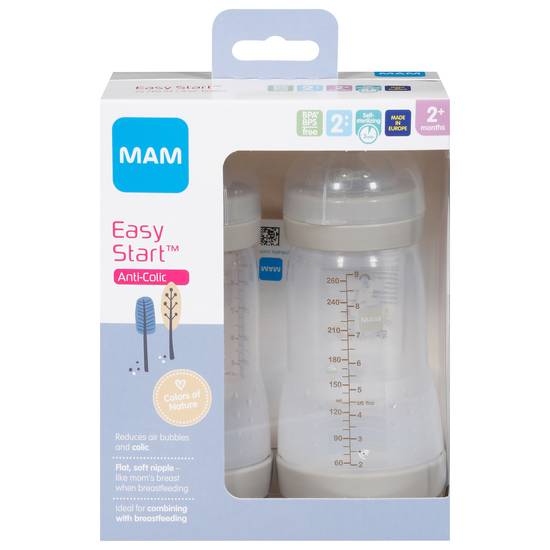 Mam Easy Start 2+ Months Anti-Colic Breastfeeding Bottles (2 ct)