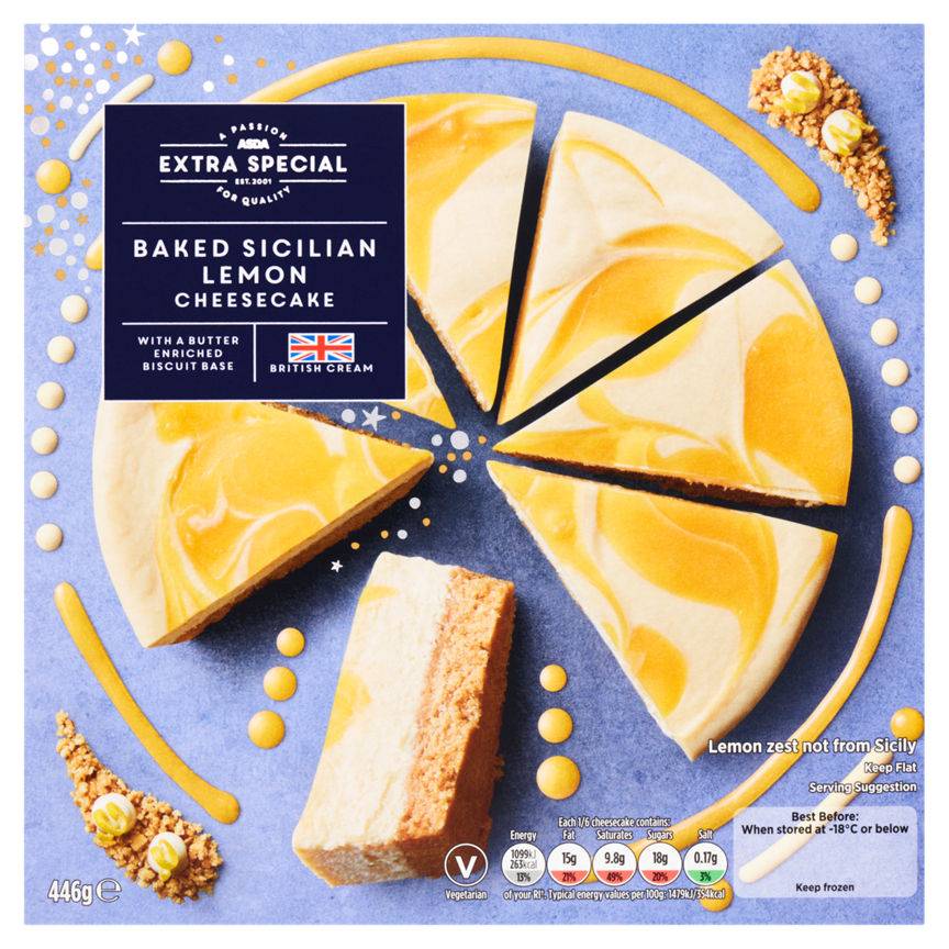 ASDA Extra Special Baked Sicilian Lemon Cheesecake (446g)