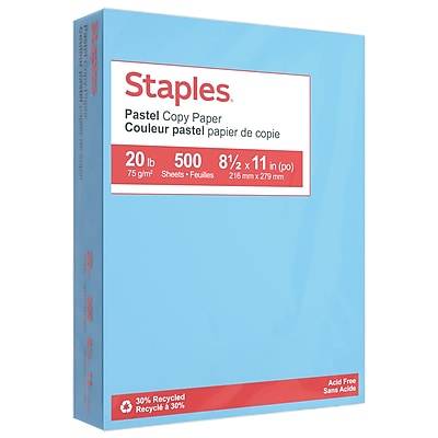 Staples Pastel Color Copy Paper, Blue (500 ct)