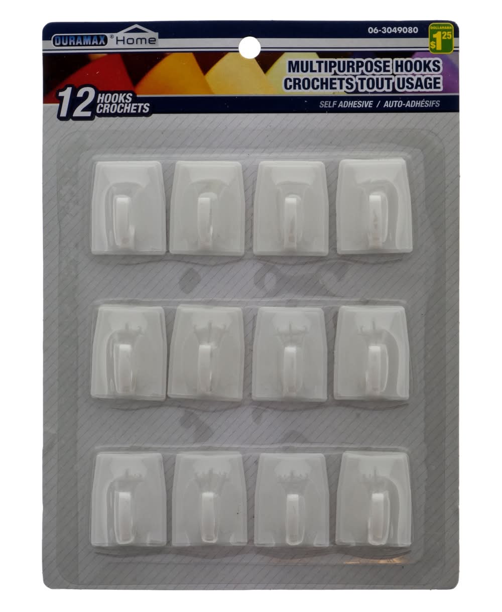 Duramax Self Adhesive Hooks (12 ct)