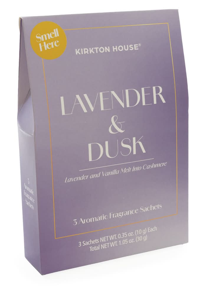KIRKTON HOUSE Aromatic Fragrance Sachets, Lavender & Dusk (3 x 0.35 oz)