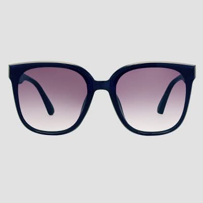 Universal Thread Plastic Square Sunglasses, Women, Navy Blue
