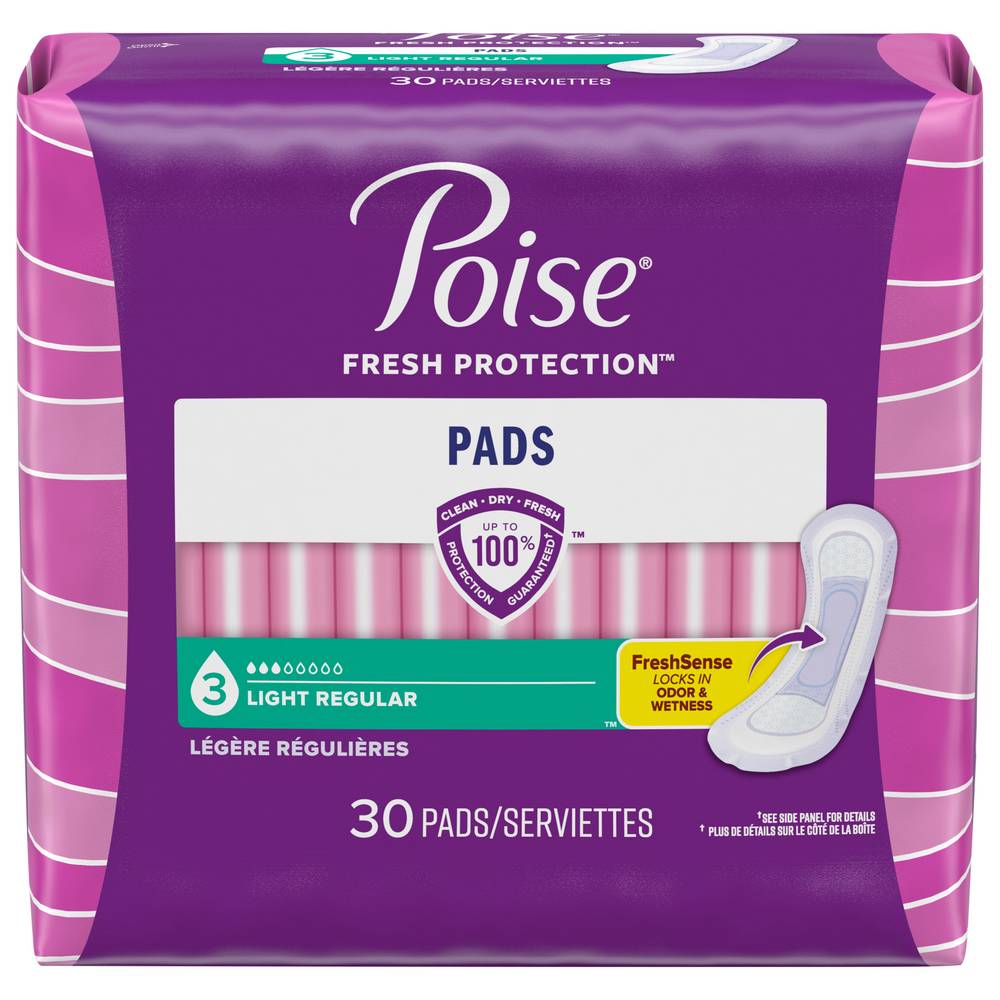 Poise Women Regular Length Light Absorbency Pads (281 g)