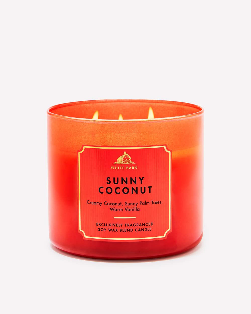 White Barn 3 Wick Candle, Sunny Coconut, Orange (14.5 oz)