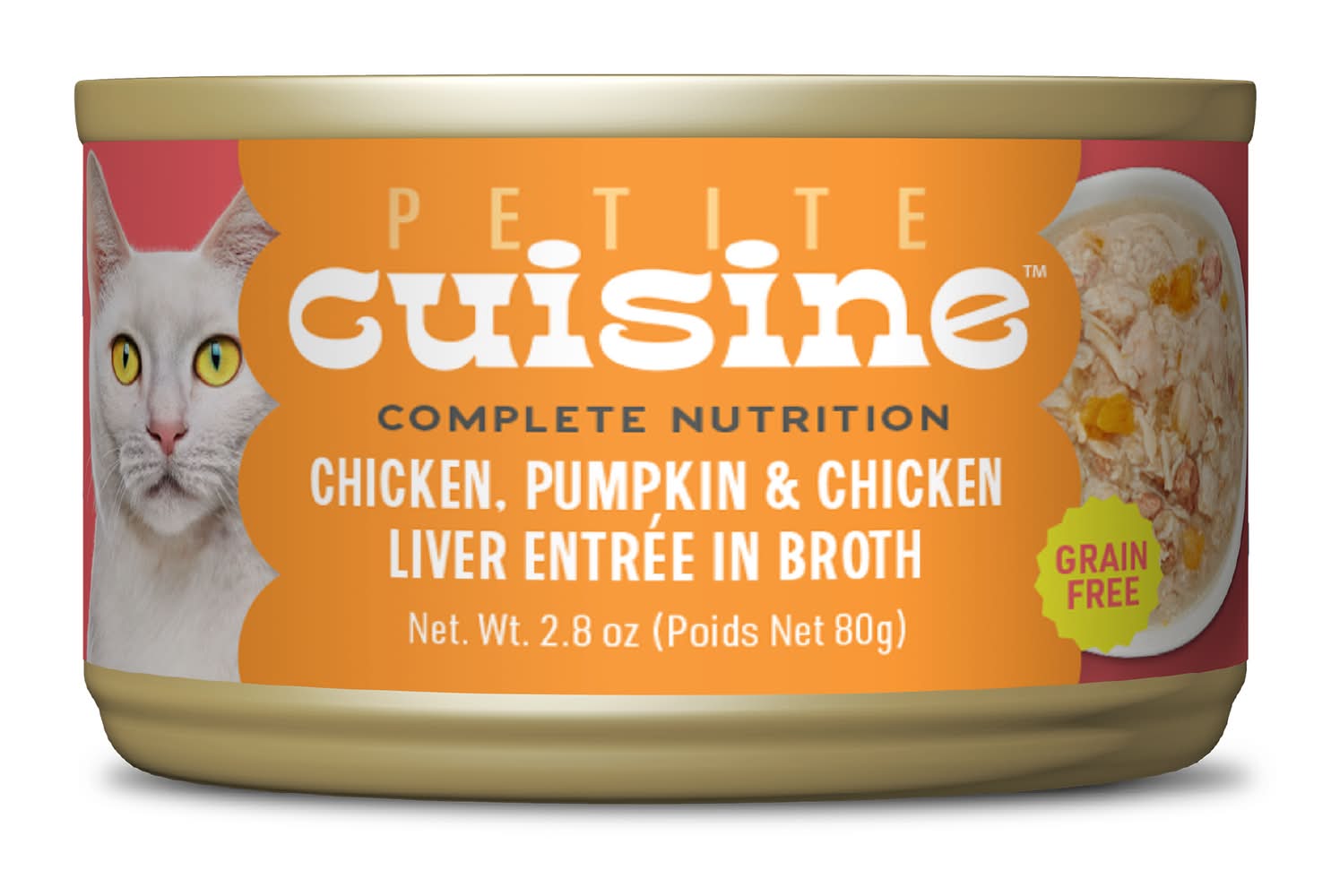 Petite Cuisine Chicken With Pumpkin and Chicken Liver Entree in Broth Cat Food (2.8 oz)