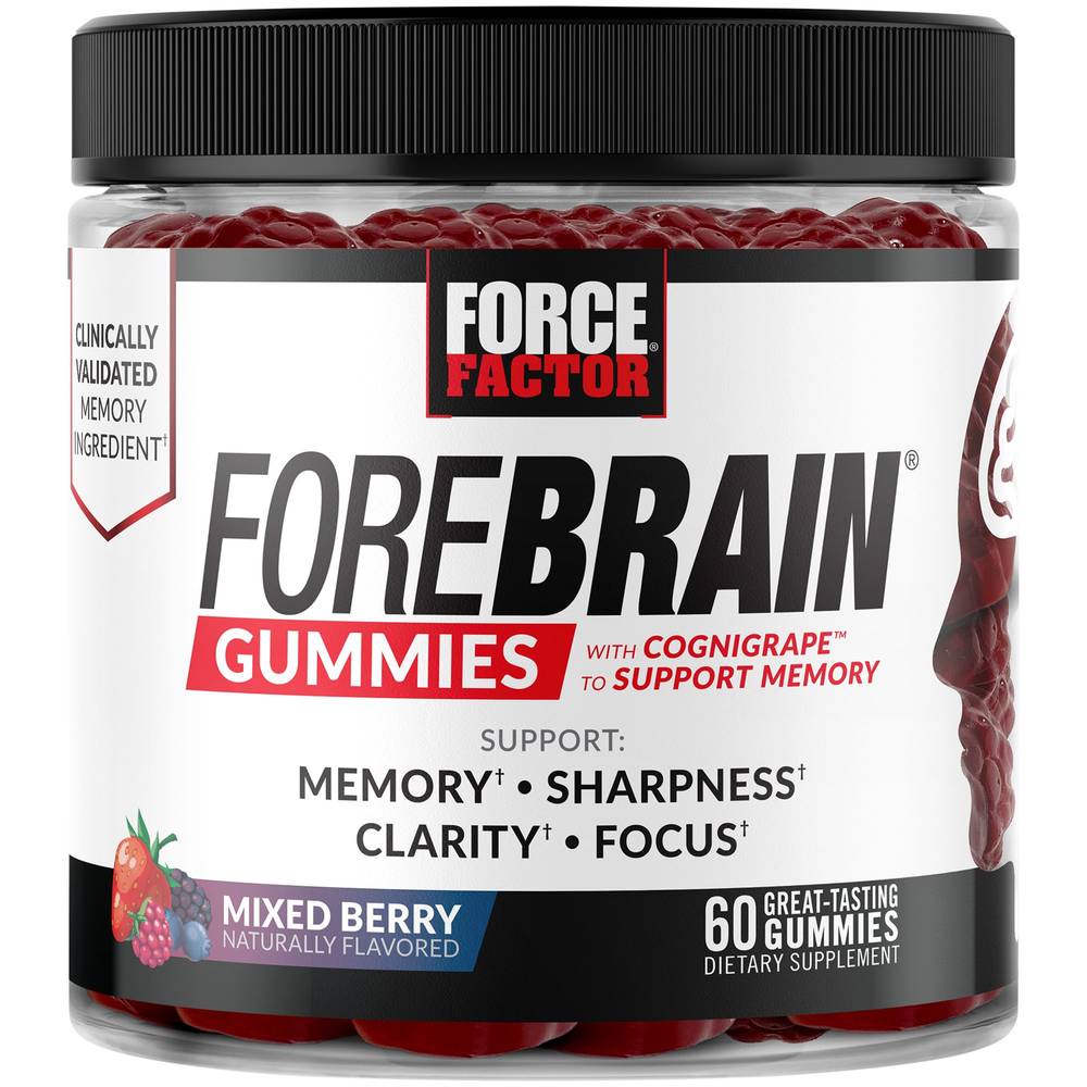 Forebrain Gummies With Cognigrape – Supports Memory & Focus – Mixed Berry (60 Gummies)