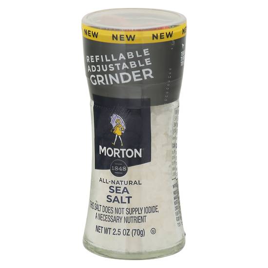 Morton All Natural Refillable Adjustable Grinder Sea Salt