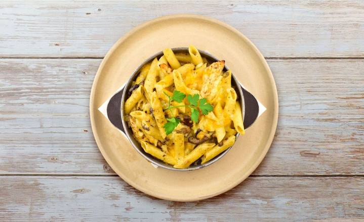 Oven baked chicken & mushroom penne