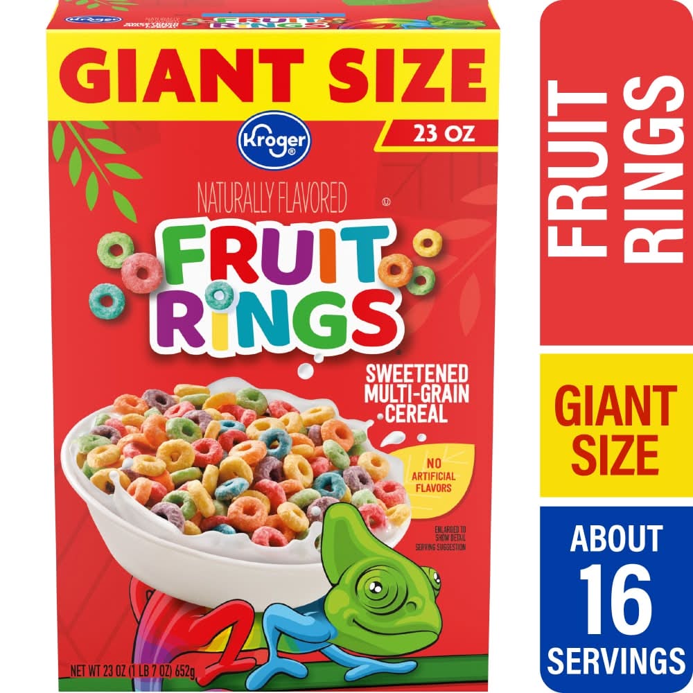Kroger Fruit Rings Cereal Giant Size (23 oz)