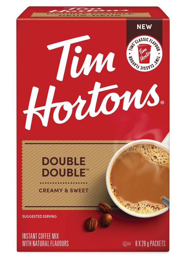 Tim Hortons Double Double Creamy and Sweet Instant Coffee (8 x 28 g)