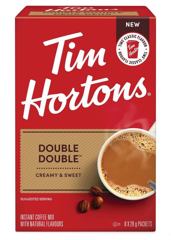 Tim Hortons Double Double Creamy and Sweet Instant Coffee (8 x 28 g)
