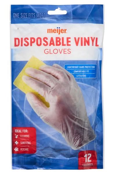 Meijer Disposable One Size Fits Most Vinyl Gloves