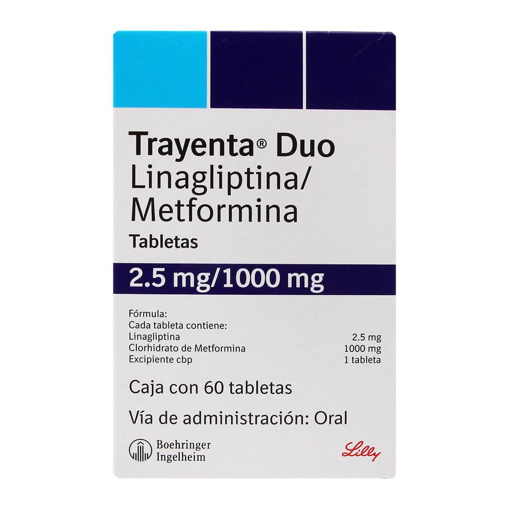 Boehringer ingelheim trayenta duo 2.5/1000 mg (60 piezas)