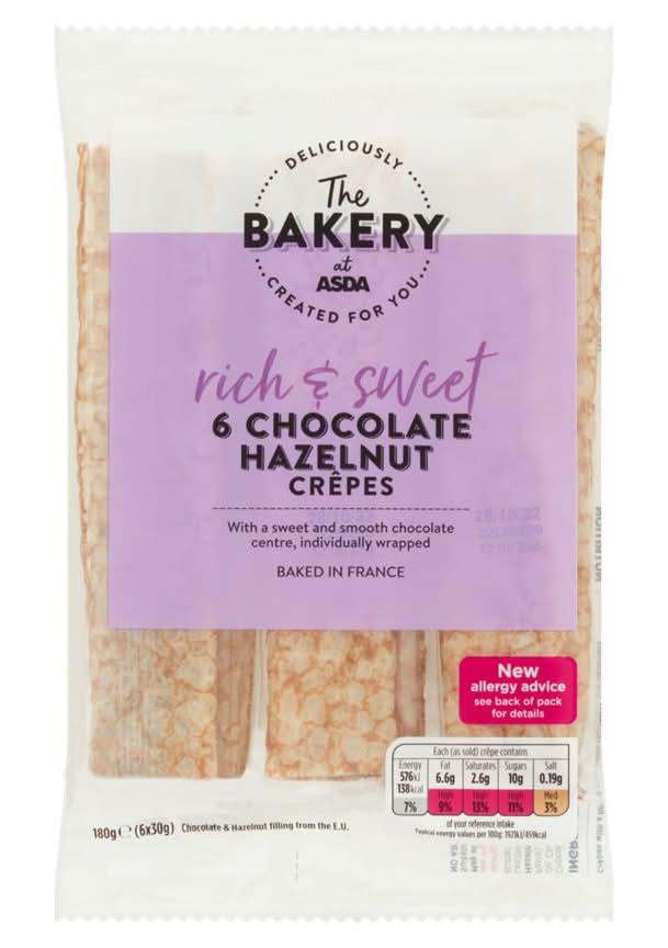 ASDA The Bakery Chocolate Hazelnut Crêpes (6 pack)