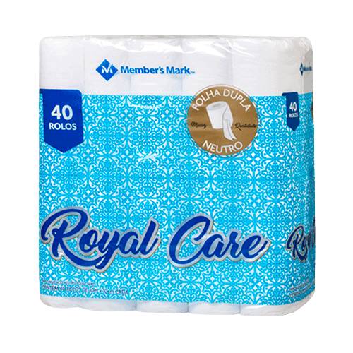 Member's mark papel higiênico royal care folha dupla (40 rolos)