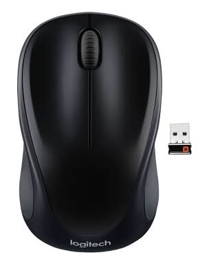 Logitech Wireless Optical Mouse With Nano Receiver, Black