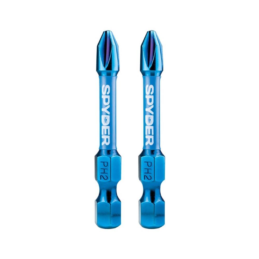 Spyder Mach-Blue PH2 1/4-in x 2-in Phillips Impact Driver Bit (2-Piece) | 19046