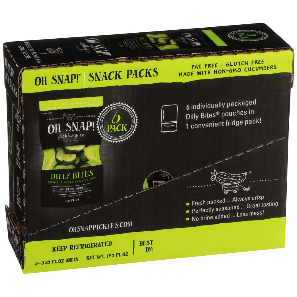 OH SNAP! Fresh Pickle Snacking Cuts, Dilly Bites (3.25 fl oz, 6 ct)