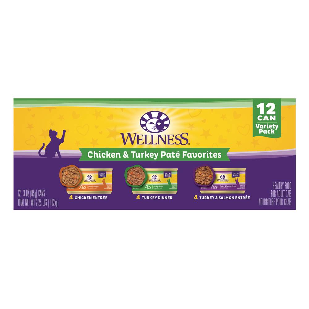 Wellness Complete Health Cat Food Variety pack, Chicken & Turkey (3 oz)