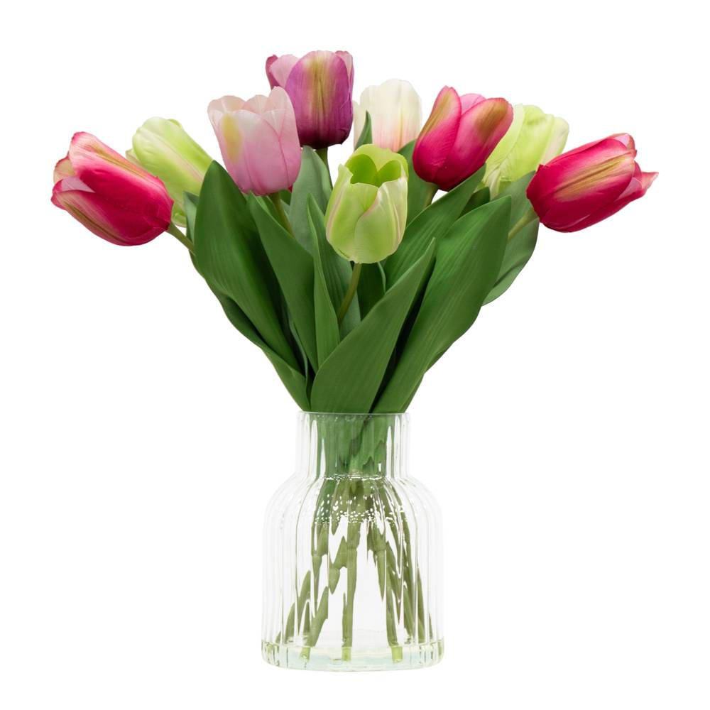 allen + roth 14-in Multiple Colors/Finishes Indoor Tulips Artificial Plant | A1001-LW