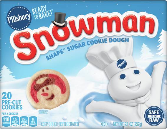 Pillsbury Snowman Shape Sugar Cookie Dough