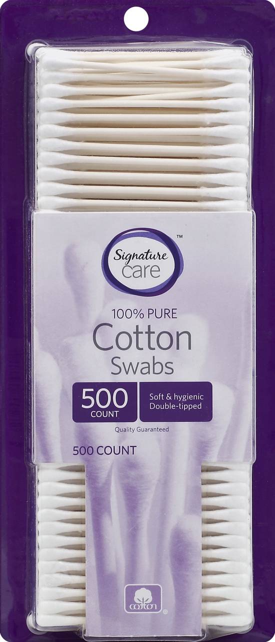 Signature Care Pure Cotton Swabs (500 ct)
