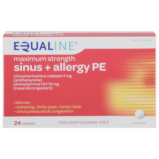 Equaline Maximum Strength Sinus + Allergy Pe Tablets (24 ct)