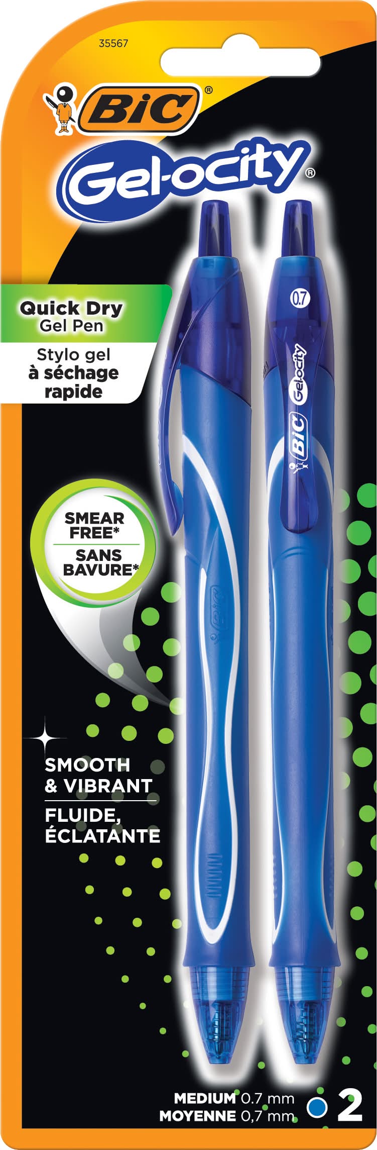 BiC Gelocity Black Ink Medium Point Retractable Gel Pens (1.6 oz)