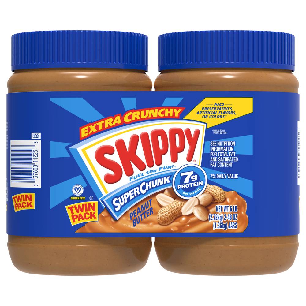 Skippy Twin pack Extra Crunchy Peanut Butter (2 ct, 48oz)