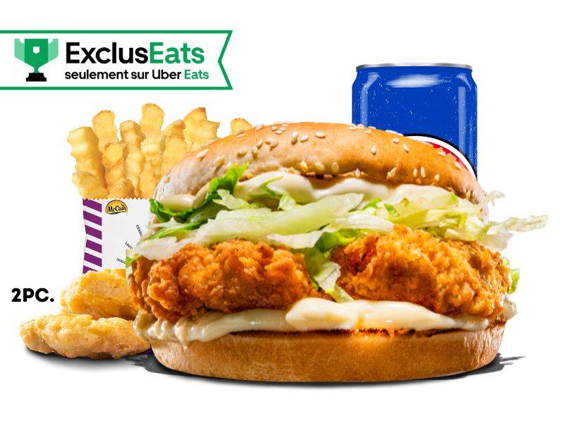 Finest Chicken XL Burger + 2 Nuggets Menu