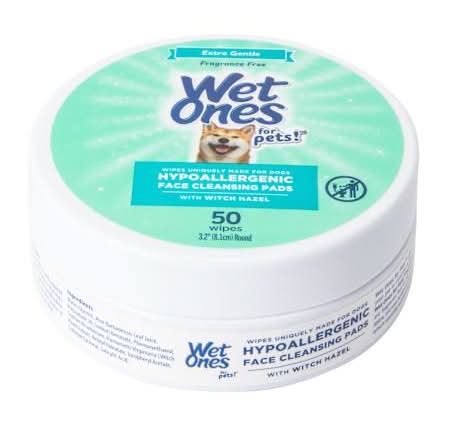 Wet Ones For Pets!™ Extra Gentle Hypoallergenic Face Cleansing Pads With Witch Hazel 50-Wipes Extra Gentle